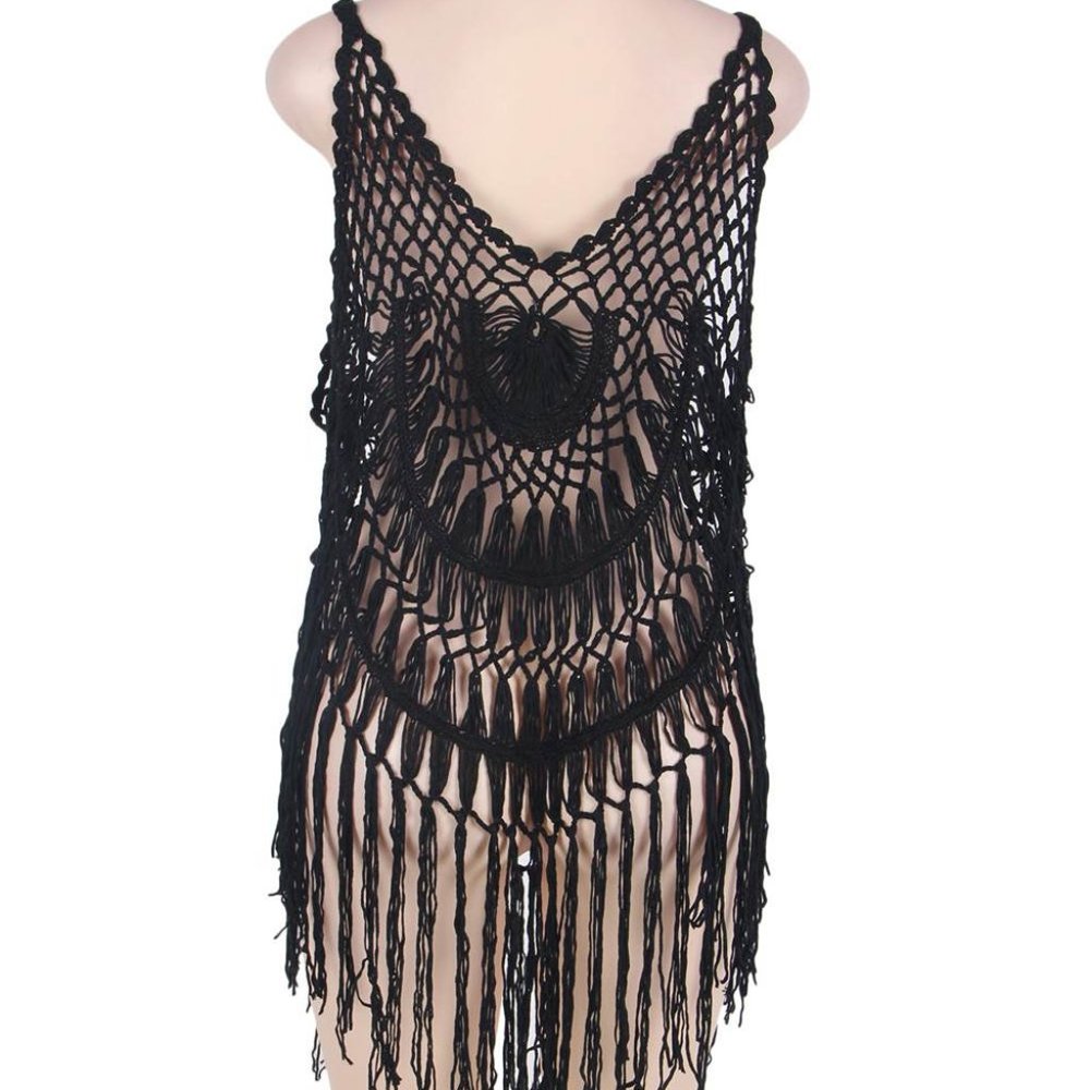 Fringe Crochet Swimsuit Cover-Beachwear - Picture 8 of 9